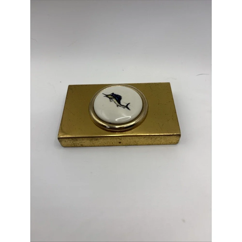 Vintage Marlin‎ Fish Raintree Belt buckle Gold Brass